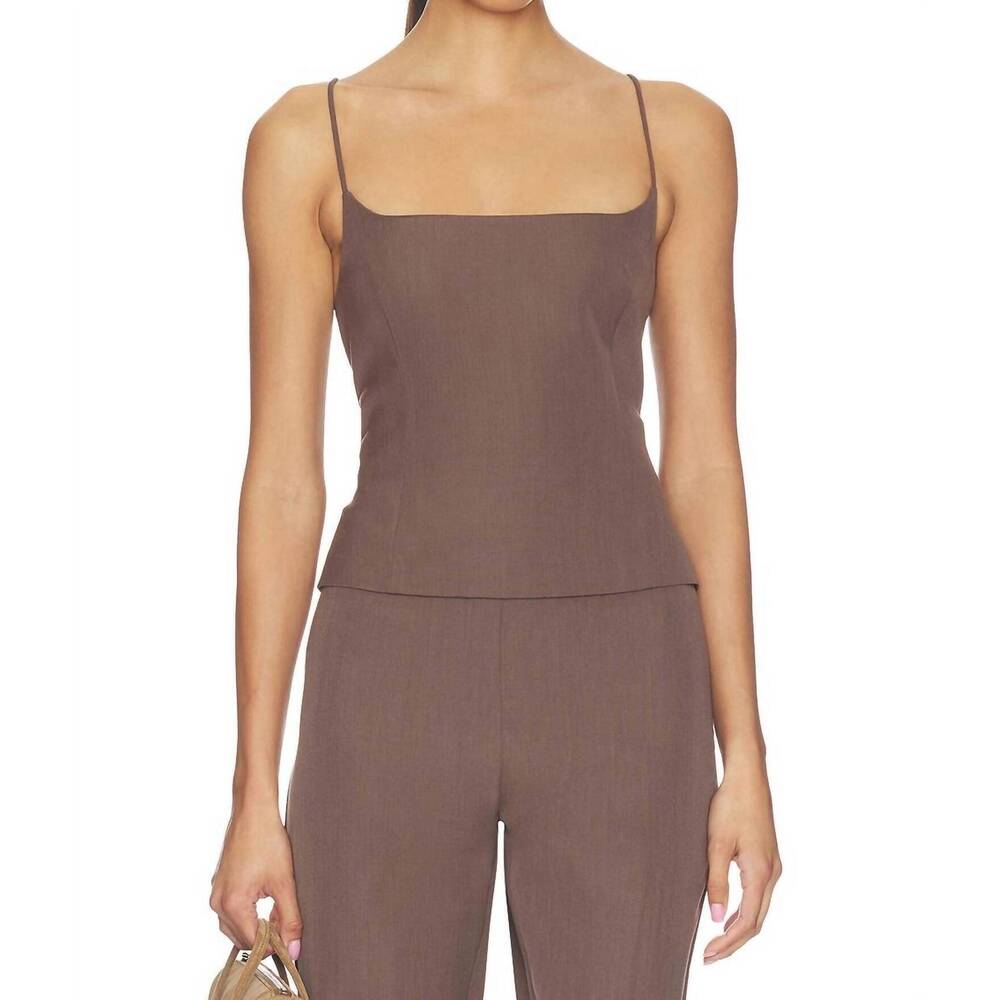 NEW ST. AGNI silk canvas camisole in mud
